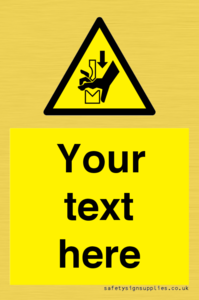 Custom warning hand crushing between press brake tool